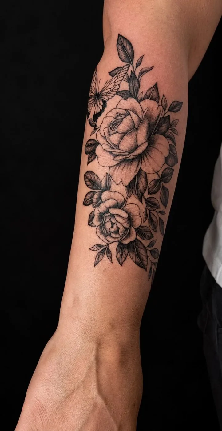 Blumen und Schmetterling